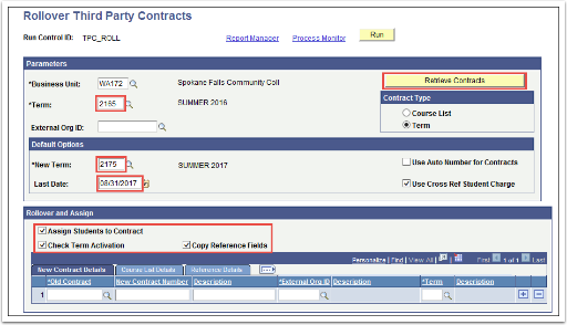 Rollover Third Party Contracts