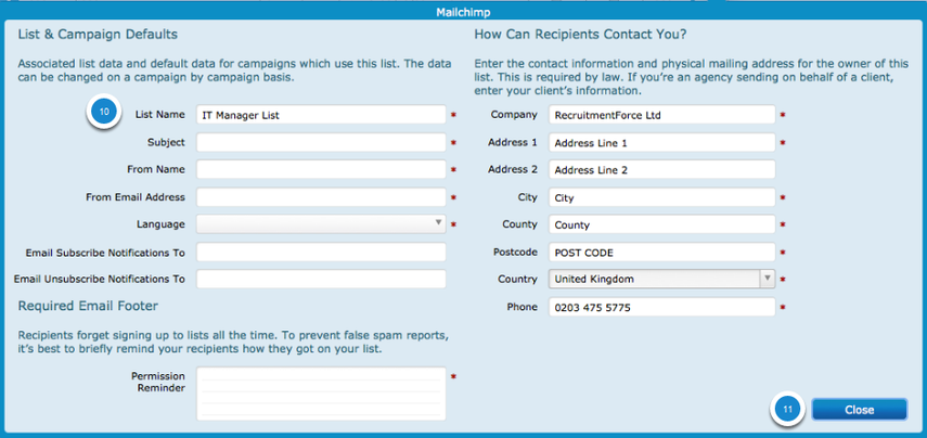 MailChimp List