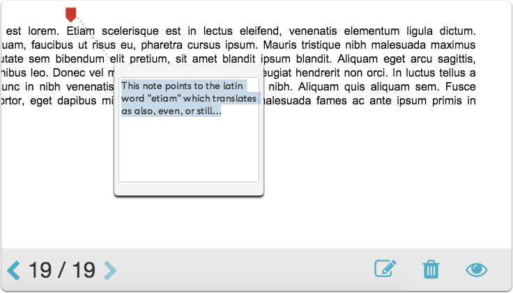 To edit a note you've added, simply click into the text field