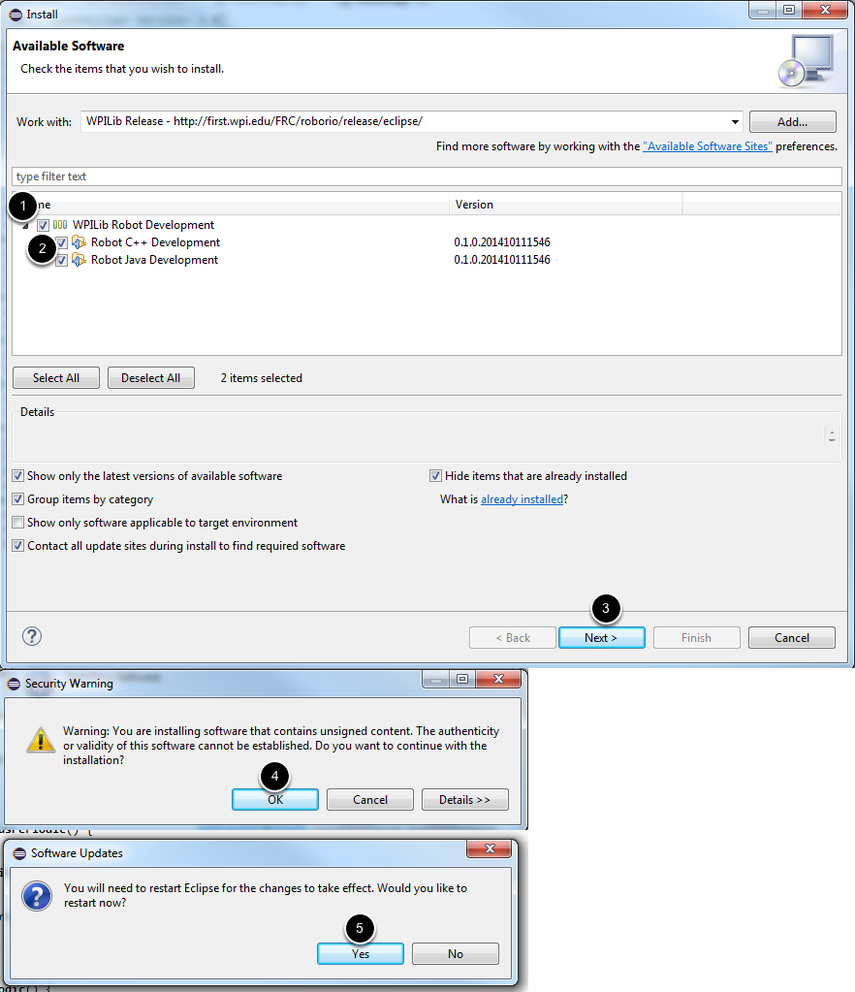Selecting the correct plugins