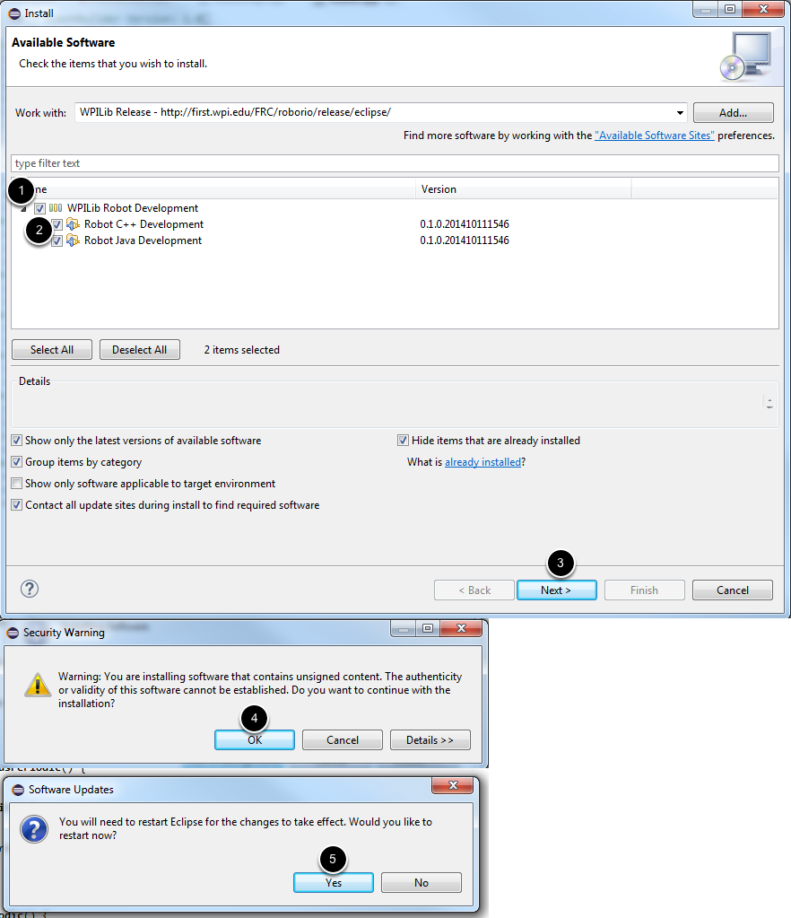 Selecting the correct plugins