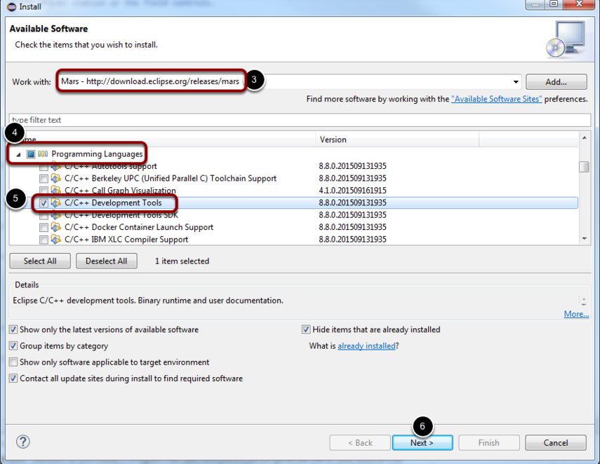 Install Eclipse C++ Development Tools