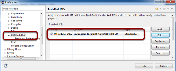 Setting up the JDK in eclipse (Java teams only)