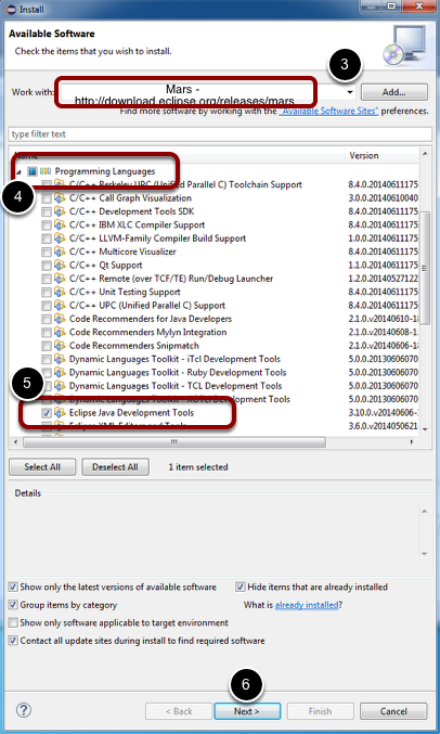 Install Eclipse Java Development Tools