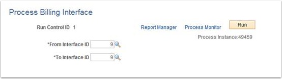 Process Billing Interface page