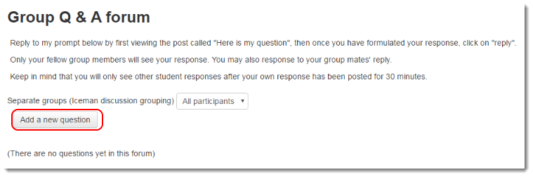 Add a new question button is selected.