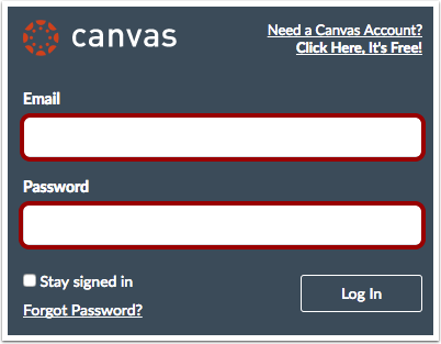 Log in to Canvas