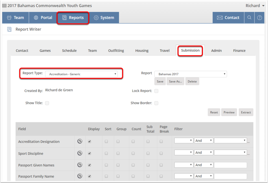 Setting Up Your Accreditation Submission Report