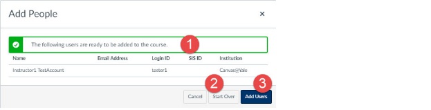 Confirm the users are correct and click add users