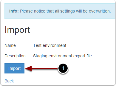 Confirm the import operation