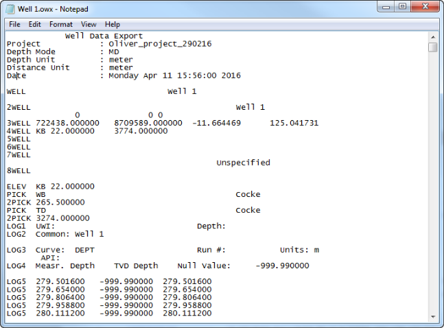 Bulk well import/export