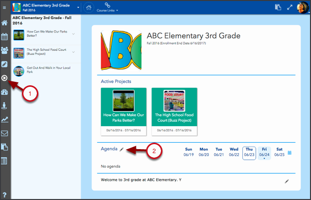Creating agendas with the Activities tool