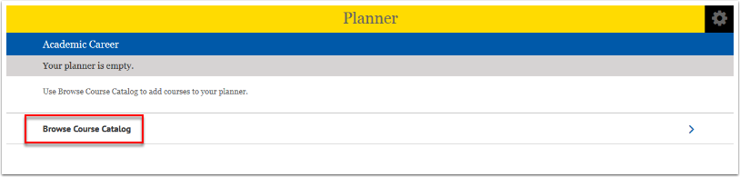 Browse Course Catalog option