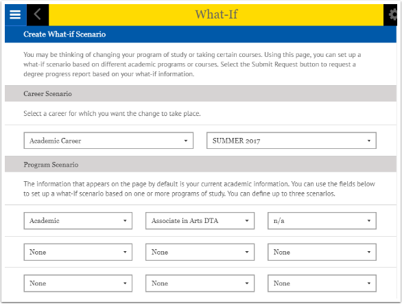 Create what if scenario page