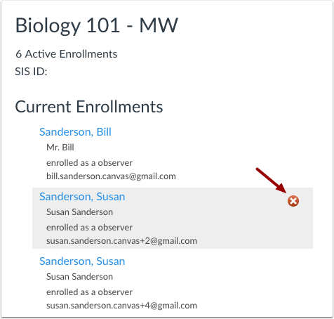 Delete Enrollment