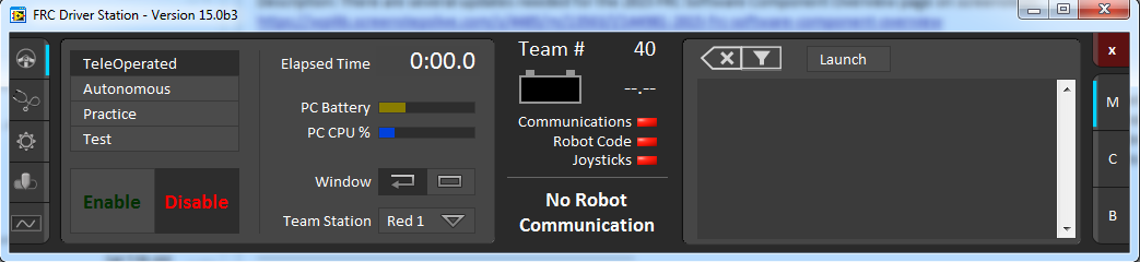 FRC Driver Station Powered by NI LabVIEW