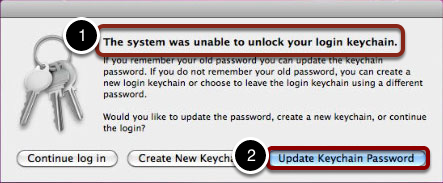 Click "Update Keychain Password"