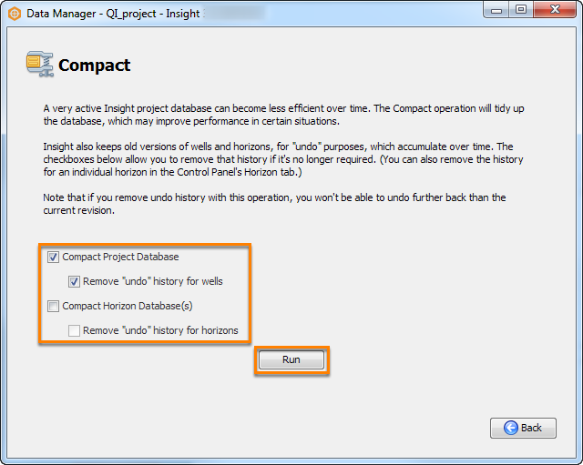 Run the compact operation