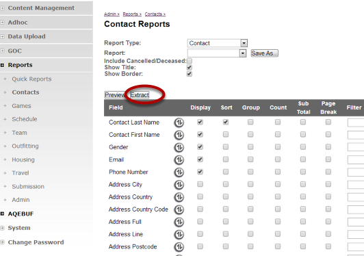 Extracting the Report