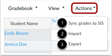 View Actions