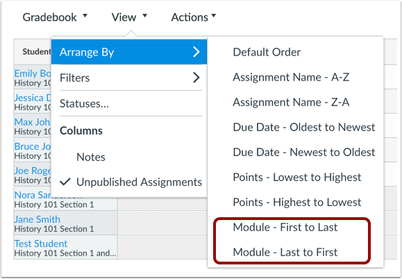 Arrange by Module