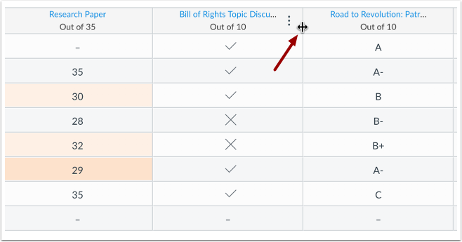 Resize Columns