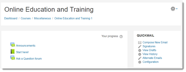 course main page
