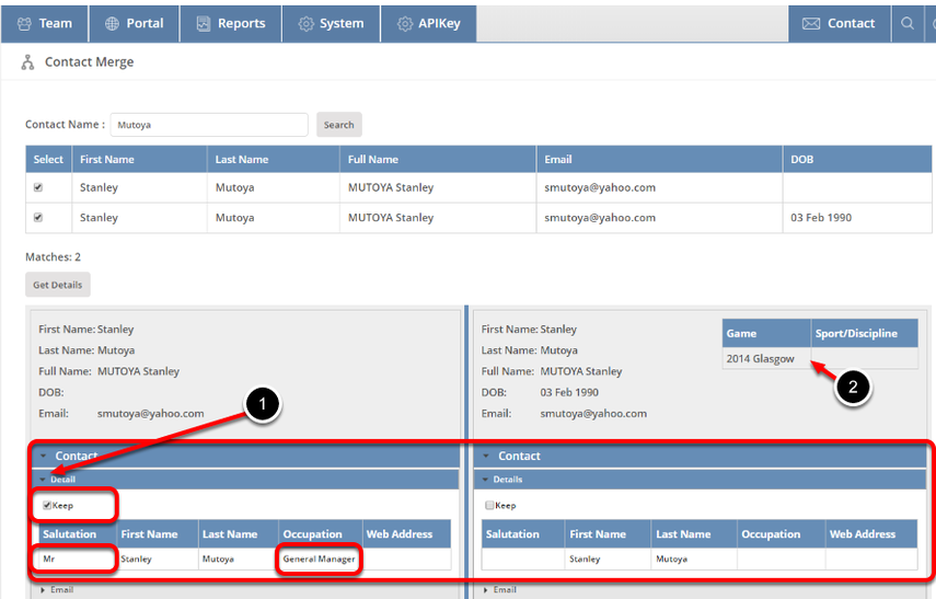 Viewing the Records to be Merged