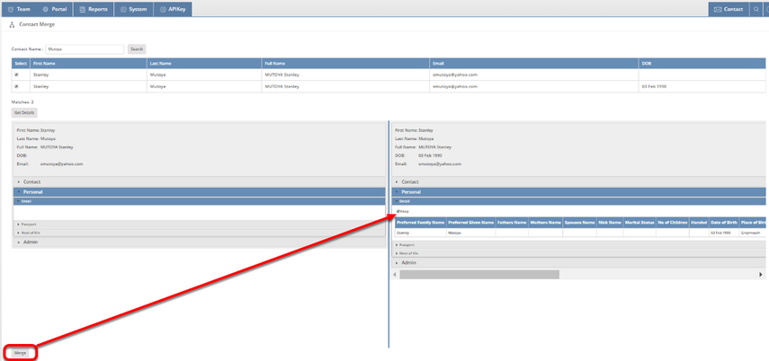 Selecting Fields to Merge