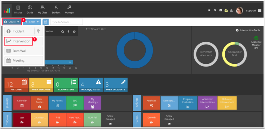 Assigning Students to Interventions from the Dashboard (Classic Interface)