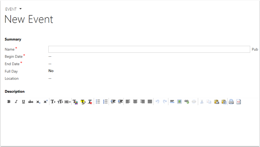Open the Entity and Use the toolbar to edit your text and view how it will look on the portal. 
