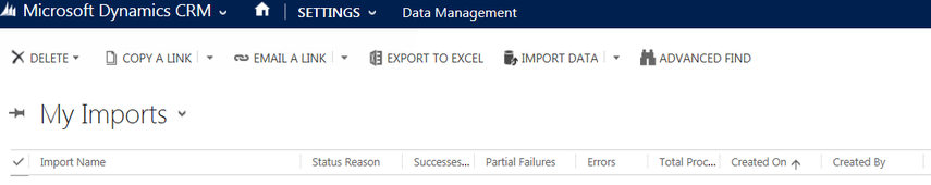 Select Import Data in the top toolbar to open the import wizard. 