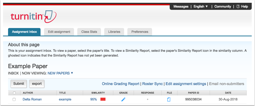Turnitin on blackboard picture
