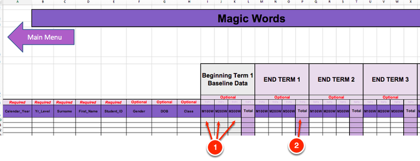 Step 4: Fill out all of the information in Column A-F