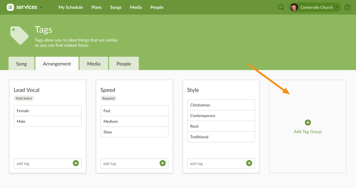 Setting Up Tags Services