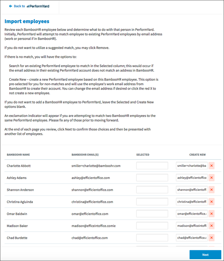 PerformYard BambooHR Support