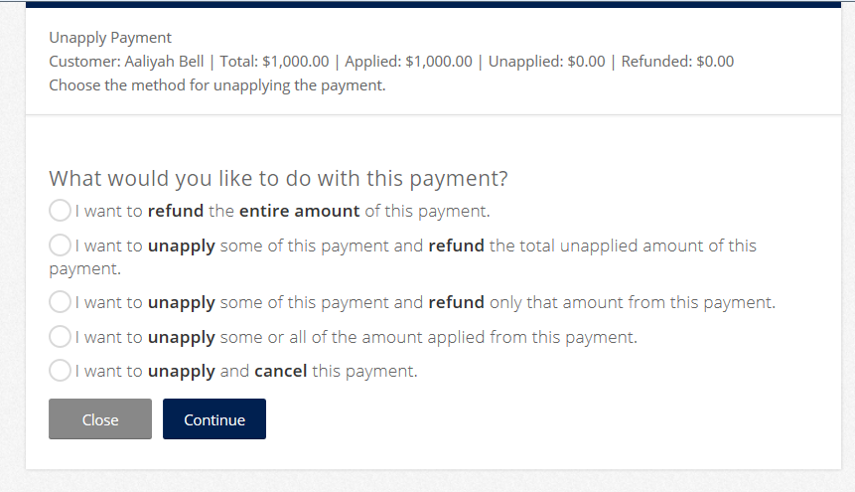 Running The Wizard from an Inactive Payment 