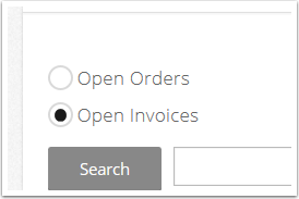 Select Open Invoices or Open Orders. 