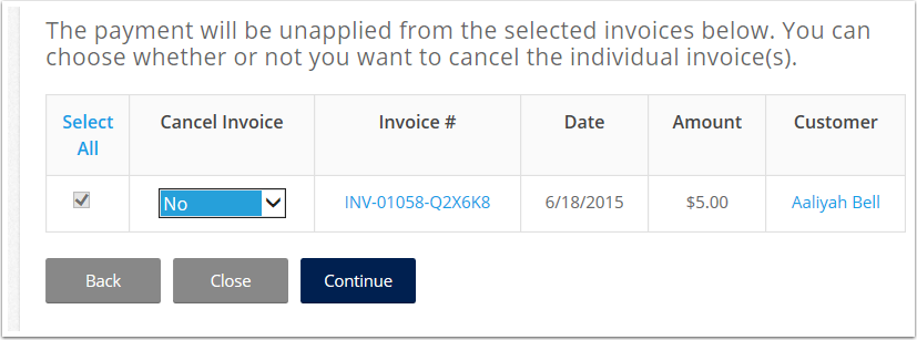 When you unapply and/or cancel a credit you will be given the option to cancel the invoice. 