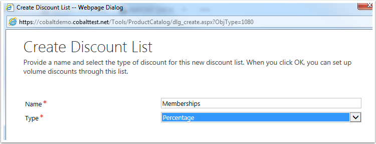 For a new list you will need to set the following fields.