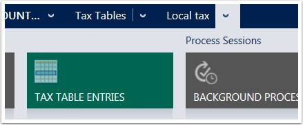 Use the menu tiles to navigate to the Tax Table Entries