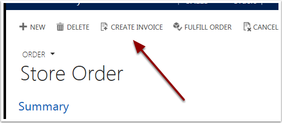 In the ribbon bar, click the Create Invoice button. 