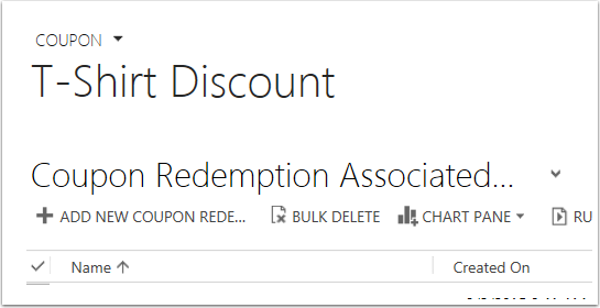 Click Add New Coupon Redemption