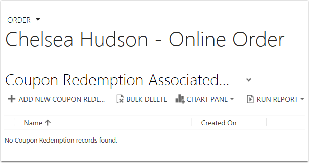 Click Add New Coupon Redemption.