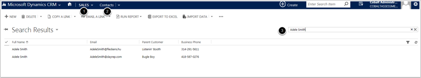 Navigate to Contacts or Accounts and use the quick search to find the records you want to merge. 