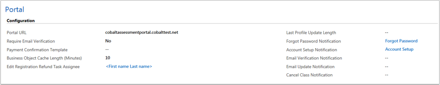 Scroll Down to the Portal Configuration Tab and check the link next to Forgot Password Notification