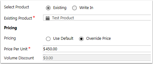 Switch the toggle under Pricing to Override Price and Change the Price Per Unit amount