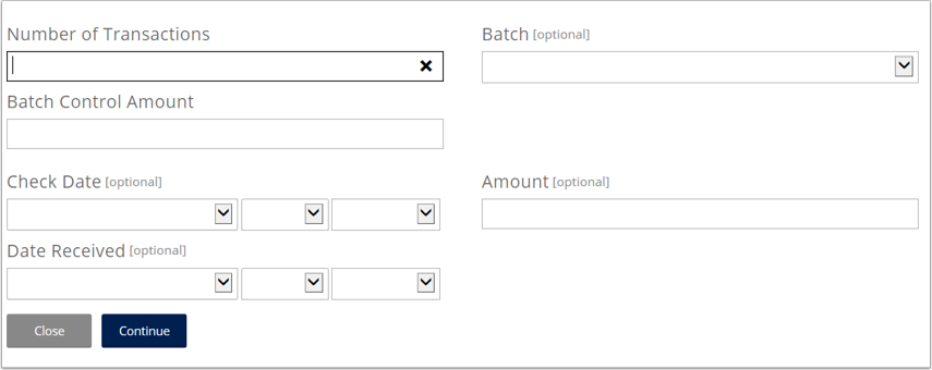 Complete the Bulk Entry form and click continue. 