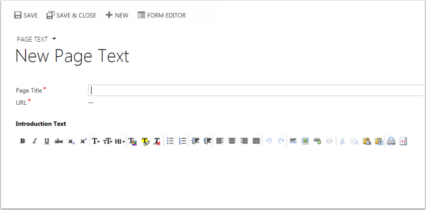 Click +New to add the new record and fill in the required fields. 