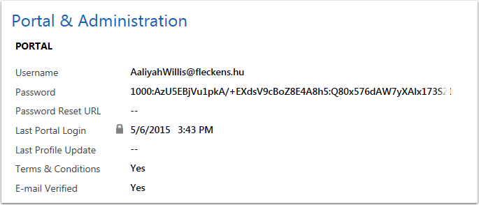 Here is what a typical Portal tab will look like in your CRM.